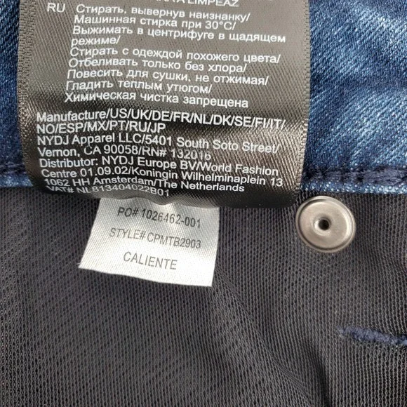 NYDJ Curves 360 Womens 10P Slim Straight Crop Jeans Caliente Dark Wash Denim - Picture 6 of 10